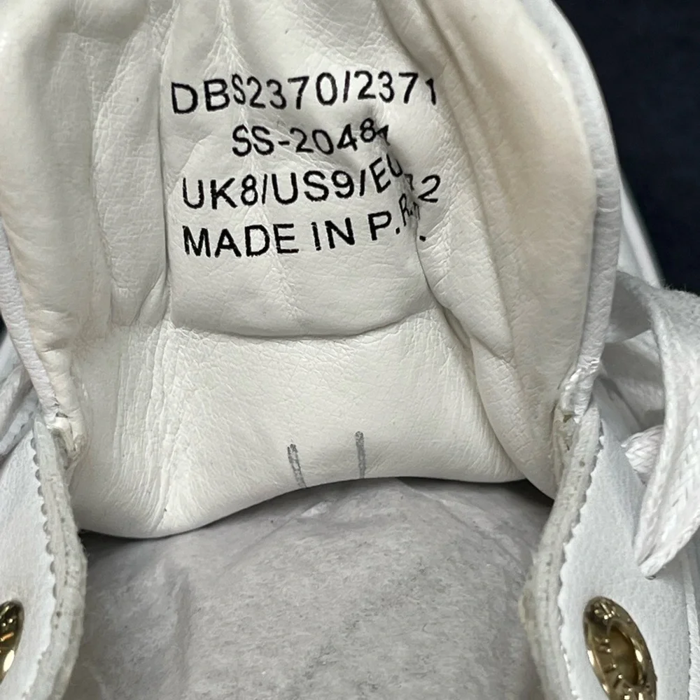 Siksilk NWOT White Leather Sneakers  W/ Gold Accents Mens Size 9 - Picture 9 of 10